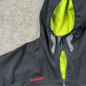 Mammut Windstopper Soft Shell Hooded Jacket Men's L Black Full Zip Swiss Tech